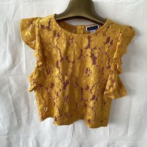 Another story mustard woman’s lace top